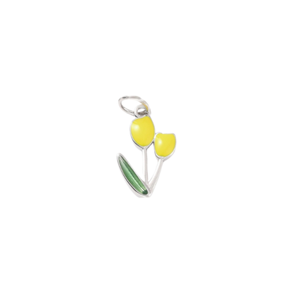 Transparent view of the Silver Springtime Bloom Tulip Charm | Yellow