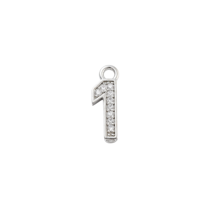 Transparent view of the Silver Pave Number Charm | Number Charm | One
