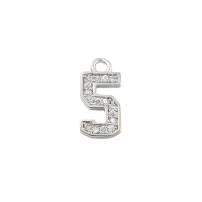 Transparent view of the Silver Pave Number Charm | Number Charm | Five