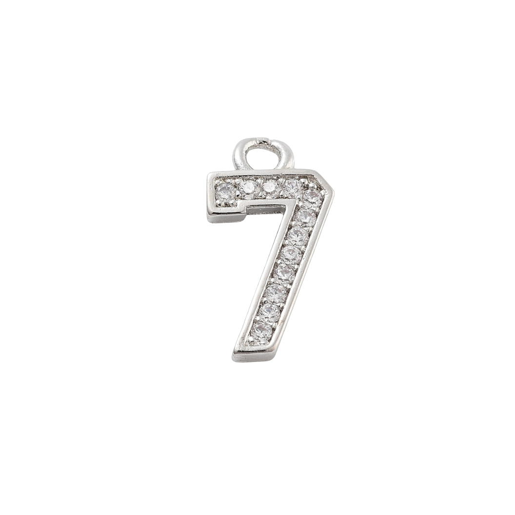 Transparent view of the Silver Pave Number Charm | Number Charm | Seven