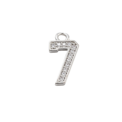 Transparent view of the Silver Pave Number Charm | Number Charm | Seven