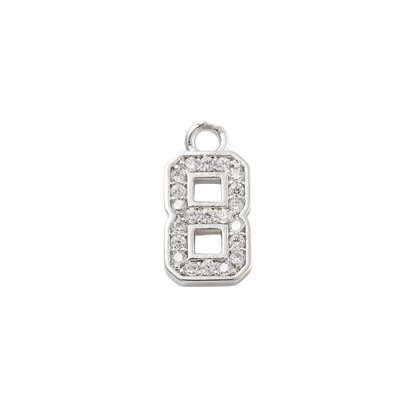 Transparent view of the Silver Pave Number Charm | Number Charm | Eight