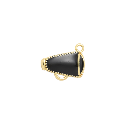 Transparent view of the Gold Black Cheer Megaphone Charm