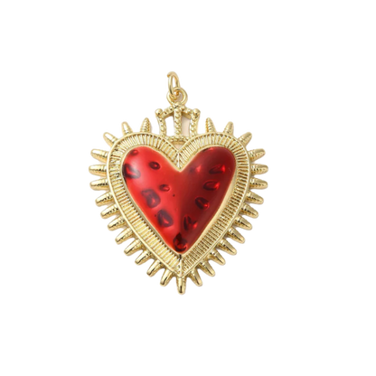 Transparent view of the Gold Bursting Heart Charm