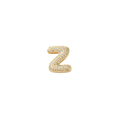 Transparent view of the Gold Mini Slider Rhinestone Bubble Initial Letter | Alphabet Charm | Letter Z