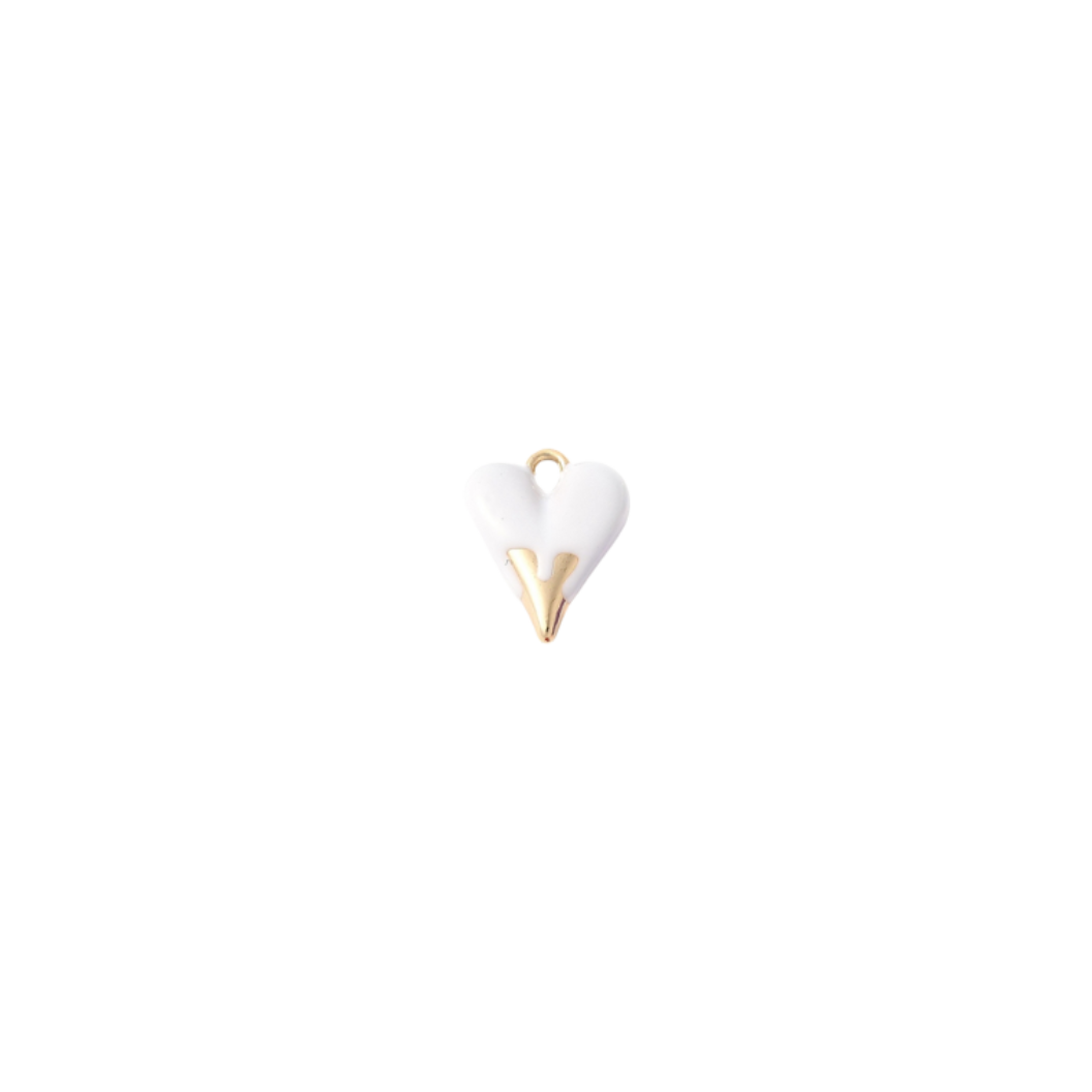 Transparent view of the Gold Dipped Heart Charm | Assorted | White