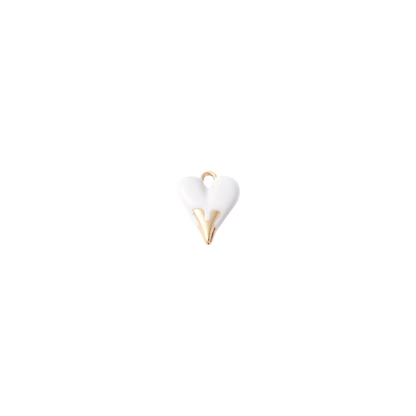 Transparent view of the Gold Dipped Heart Charm | Assorted | White