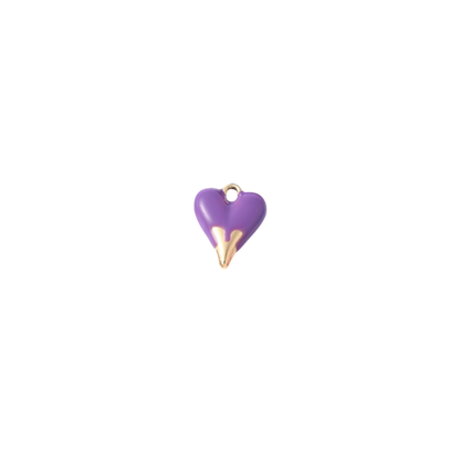 Transparent view of the Gold Dipped Heart Charm | Assorted | Purple