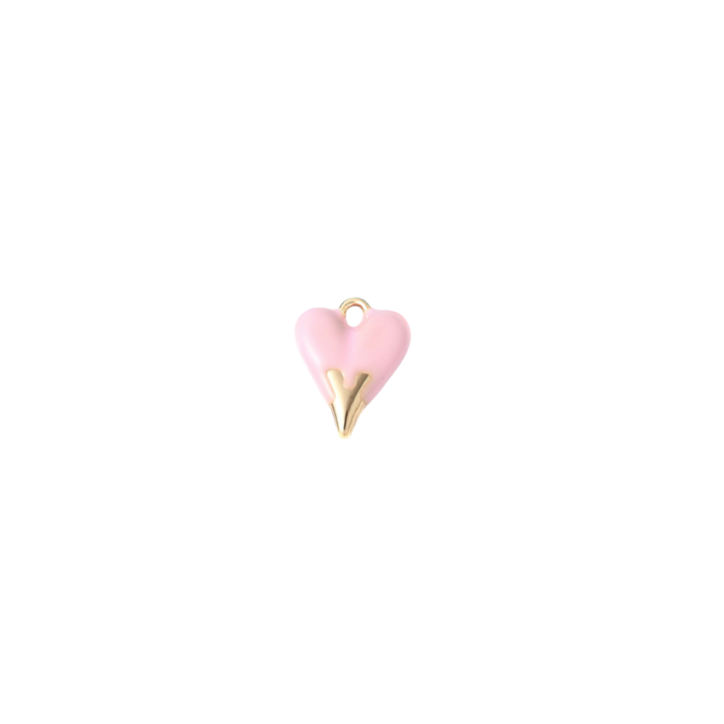 Transparent view of the Gold Dipped Heart Charm | Assorted | Pink
