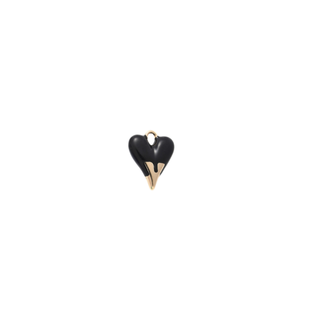 Transparent view of the Gold Dipped Heart Charm | Assorted | Black