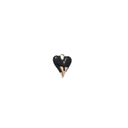 Transparent view of the Gold Dipped Heart Charm | Assorted | Black