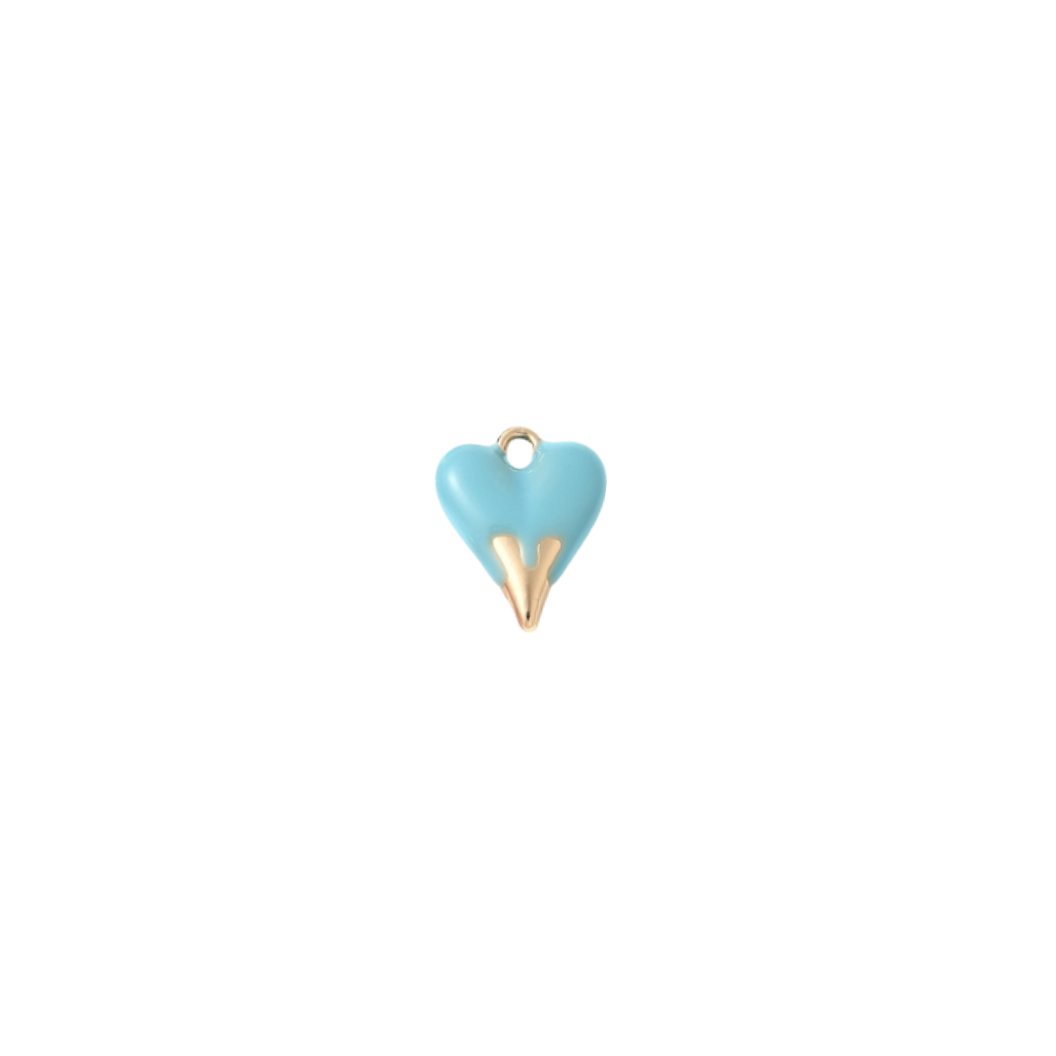 Transparent view of the Gold Dipped Heart Charm | Assorted | Turquoise
