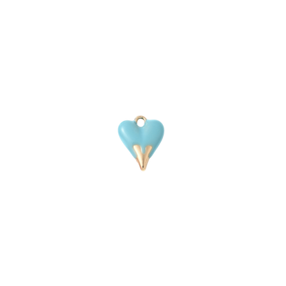 Transparent view of the Gold Dipped Heart Charm | Assorted | Turquoise