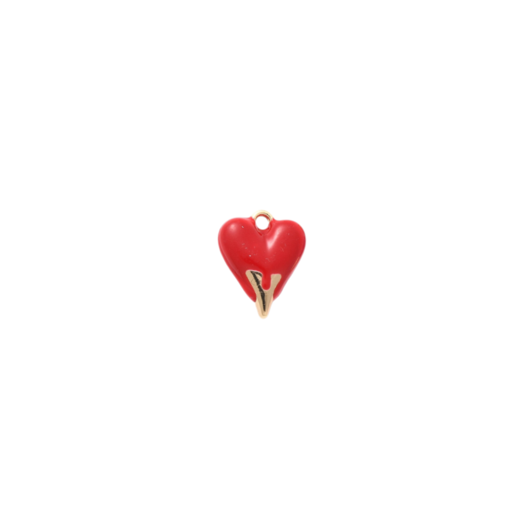 Transparent view of the Gold Dipped Heart Charm | Assorted | Red