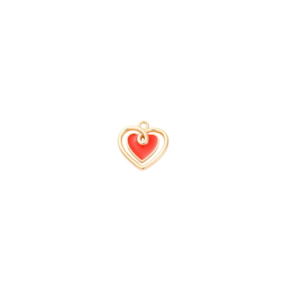 Transparent view of the Gold Amber Glow Heart Charm