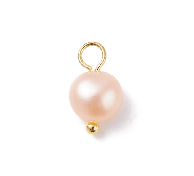 Gold Natural Freshwater Pearl Charm