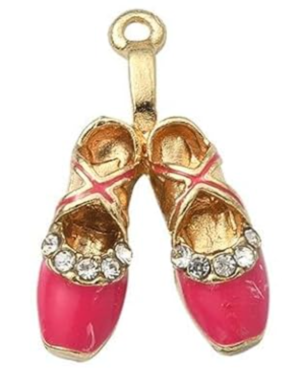 Gold Twinkle Toes Ballet Slipper Charms | Assorted