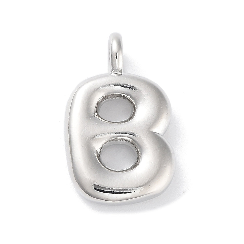 Silver Bubble Charm Letter B