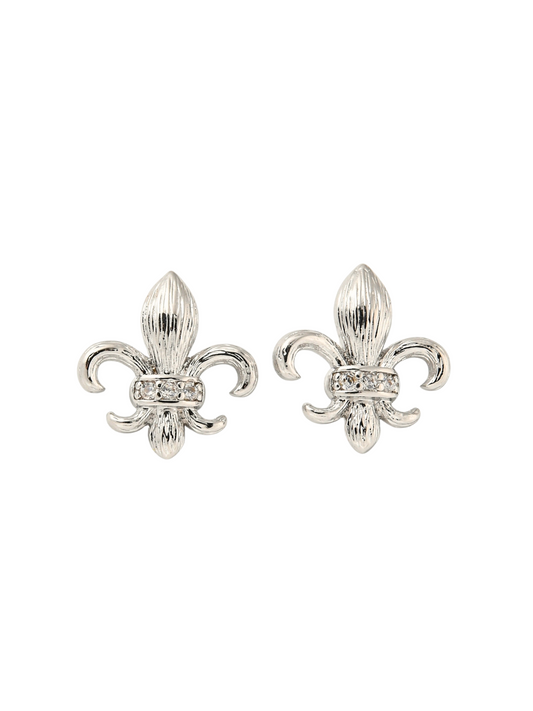 Front of two Silver Fleur De Lis Charms