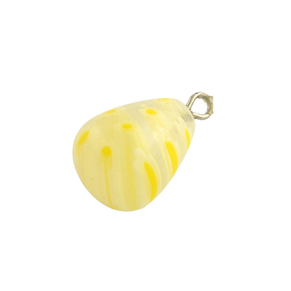 Yellow Silver Floral Millefiori Glass Charms