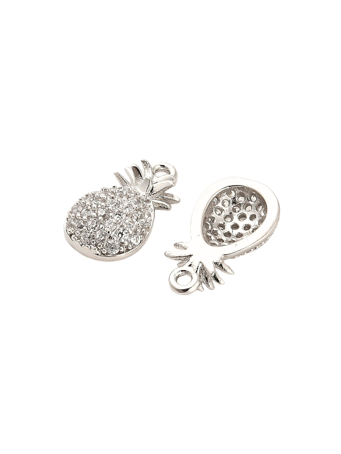 Front and back of the Silver Pineapple Charm