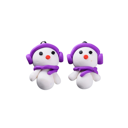 Front of two Snowman Lanyard Charms
