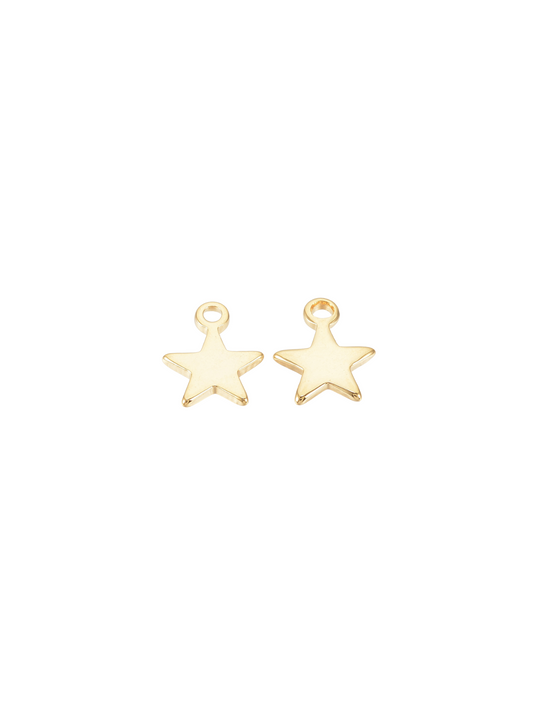 Tiny Star Charm in gold, front view.