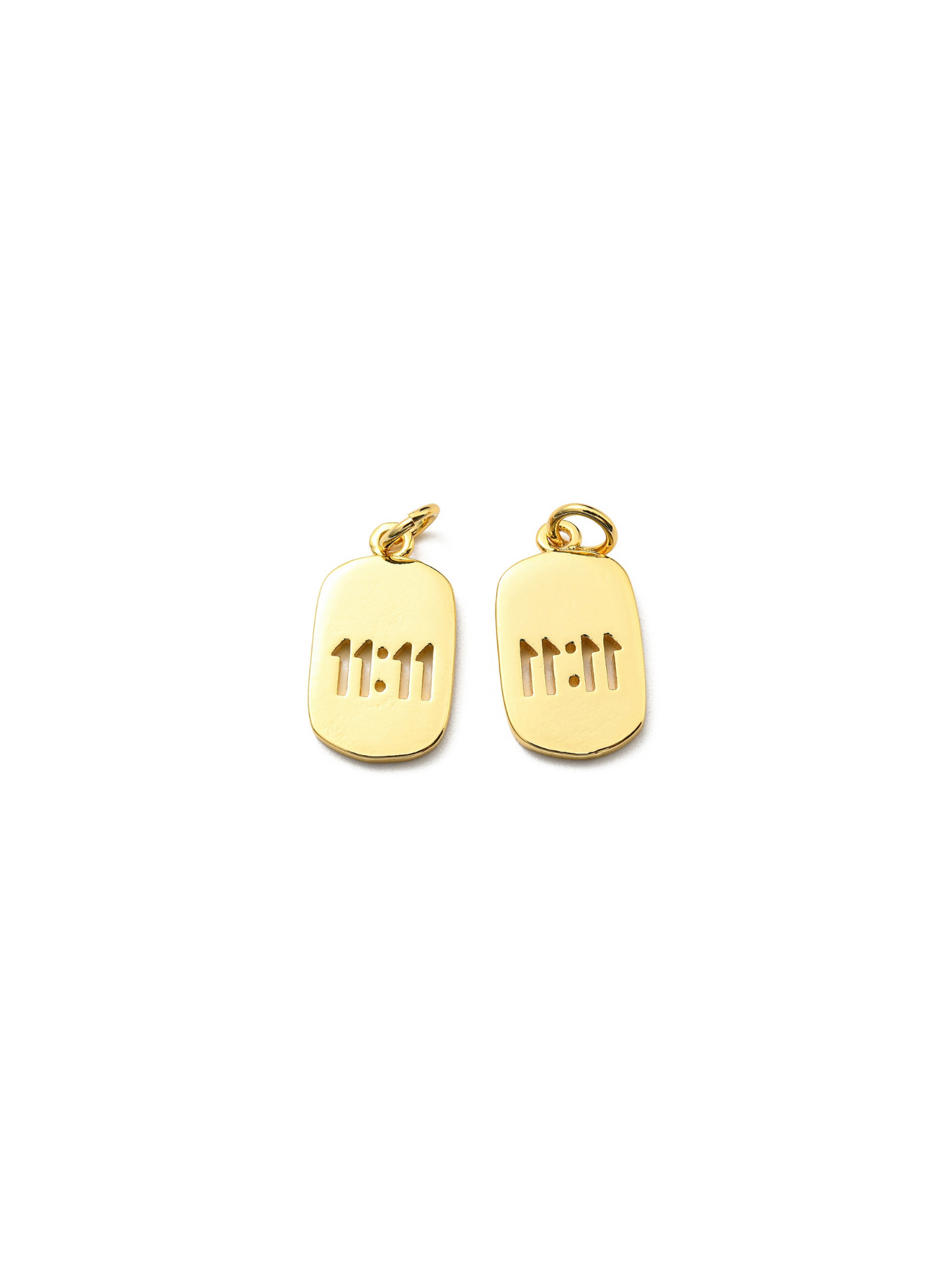 11:11 Wish Charm in gold, front and back.