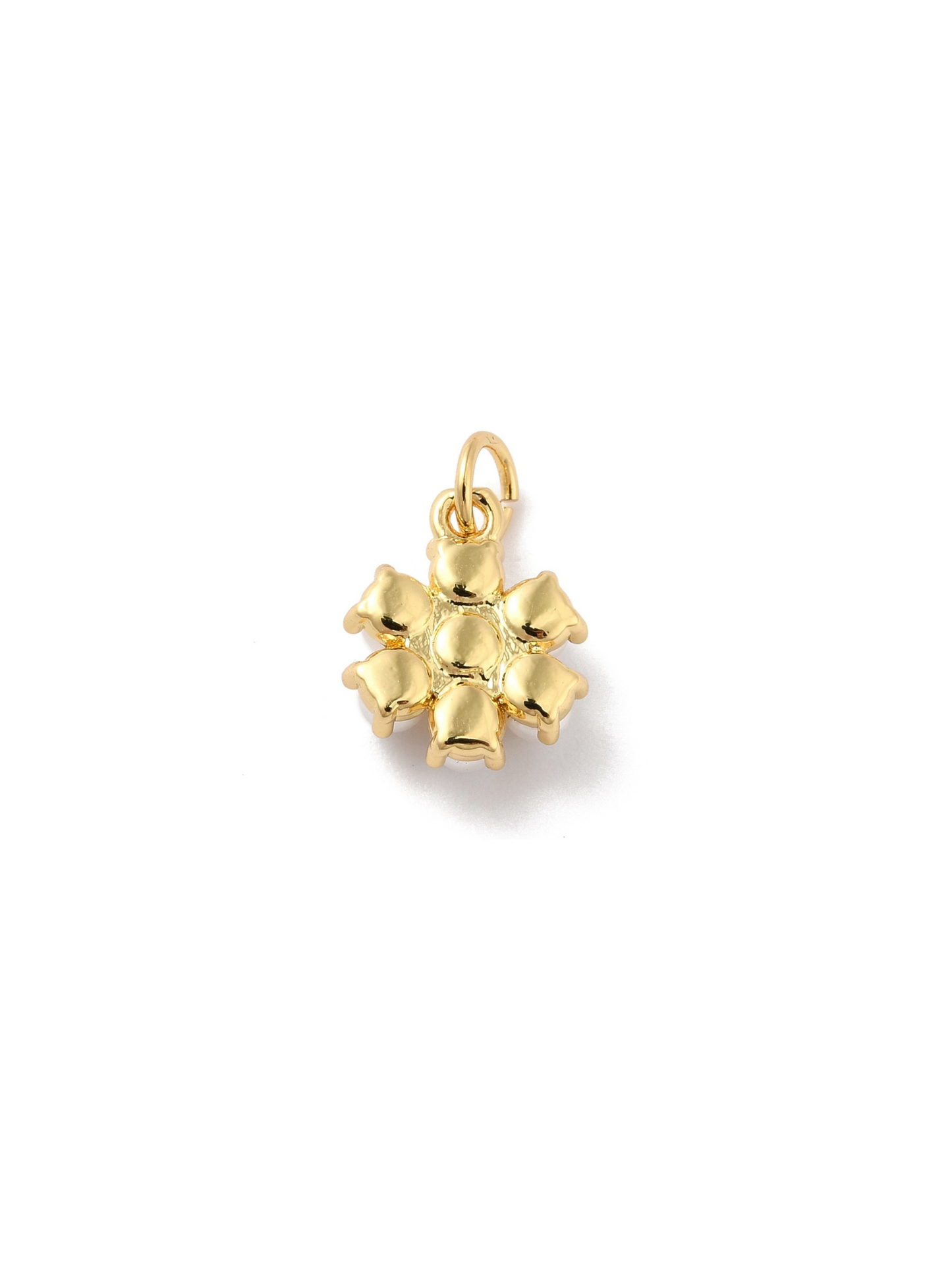 Pearl Flower Charm in gold, back view.