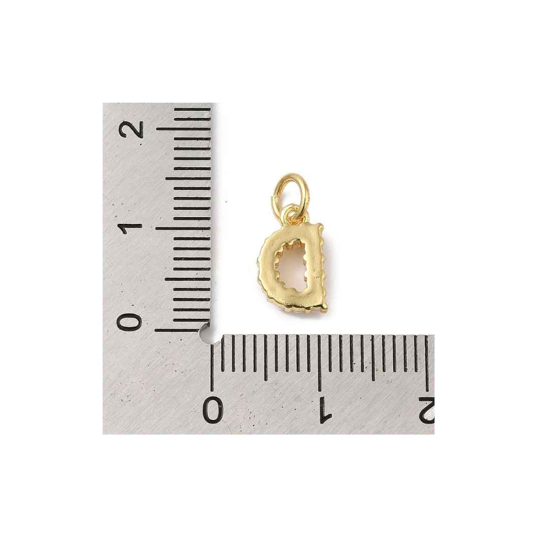 Gold Pearl Initial Charm - "D"