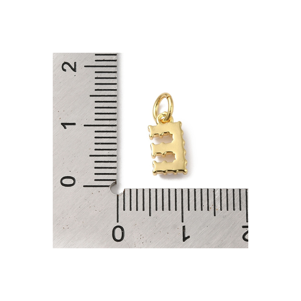 Gold Pearl Initial Charm - "E"