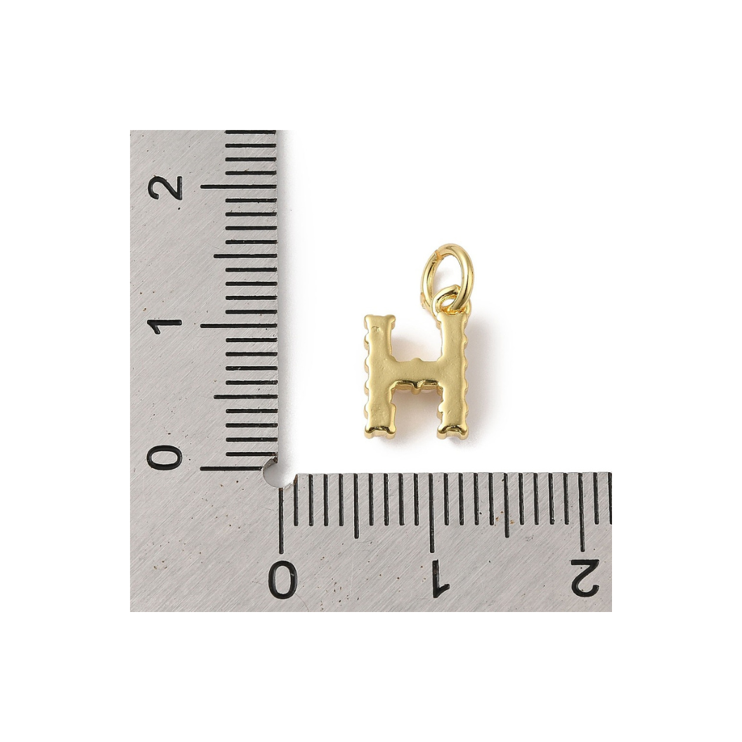 Gold Pearl Initial Charm - "H"