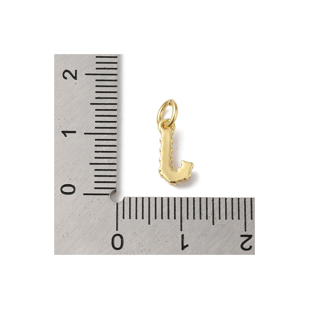 Gold Pearl Initial Charm - "J"