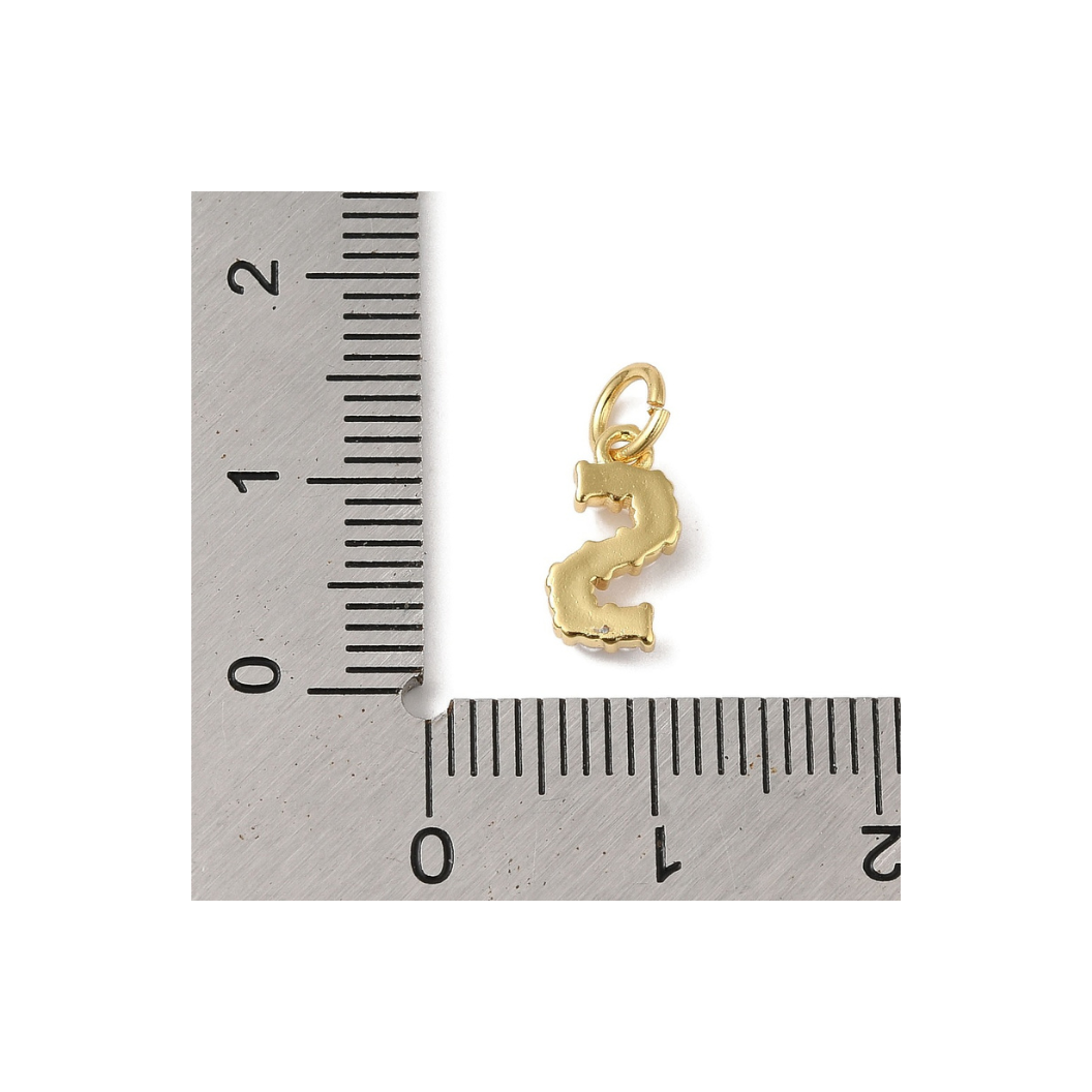 Gold Pearl Initial Charm - "S"