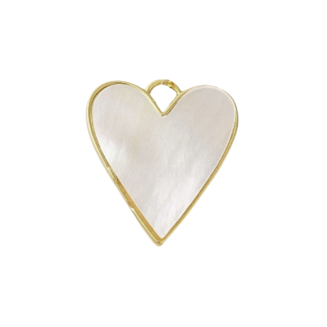 Transparent view of the Gold Pearlescent Statement Heart Charm