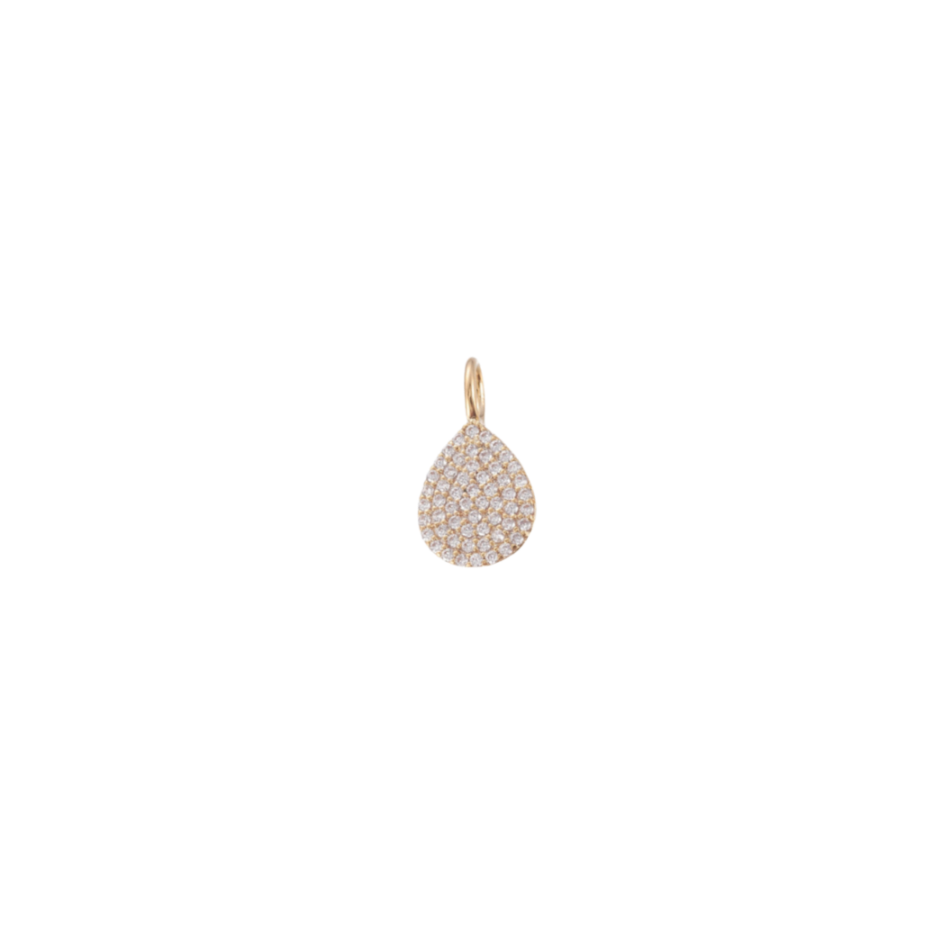 Gold Pave Teardrop Charm
