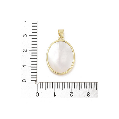 Back view of the Gold Shell Floral Charm | Length view