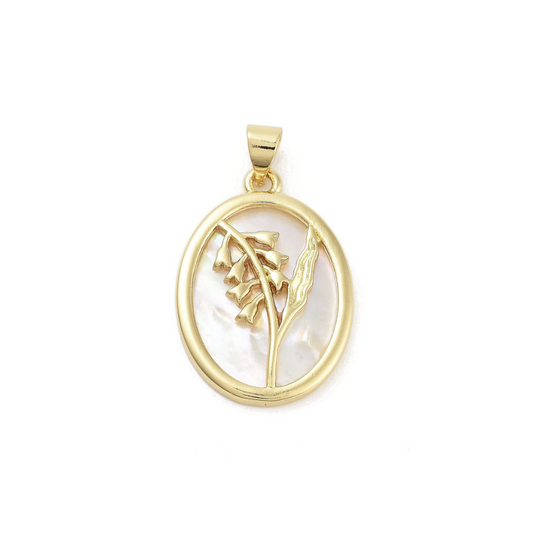 Gold Shell Floral Pendant