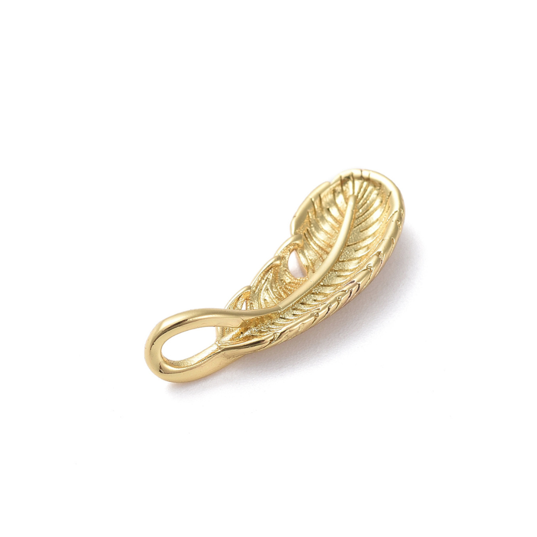 Gold Feather Charm