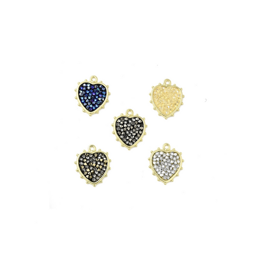 Gold Assorted Rhinestone Heart