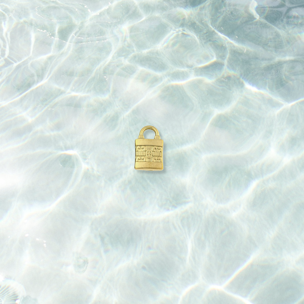 Gold Promise Lock Charm | Waterproof Stainless Steel