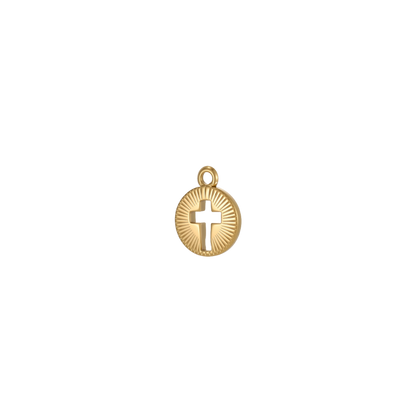 Gold Cut Out Cross Charm | Waterproof Stainless Steel