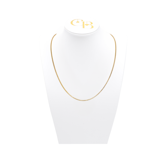 Classic Gold Box Chain Necklace | Waterproof Stainless Steel