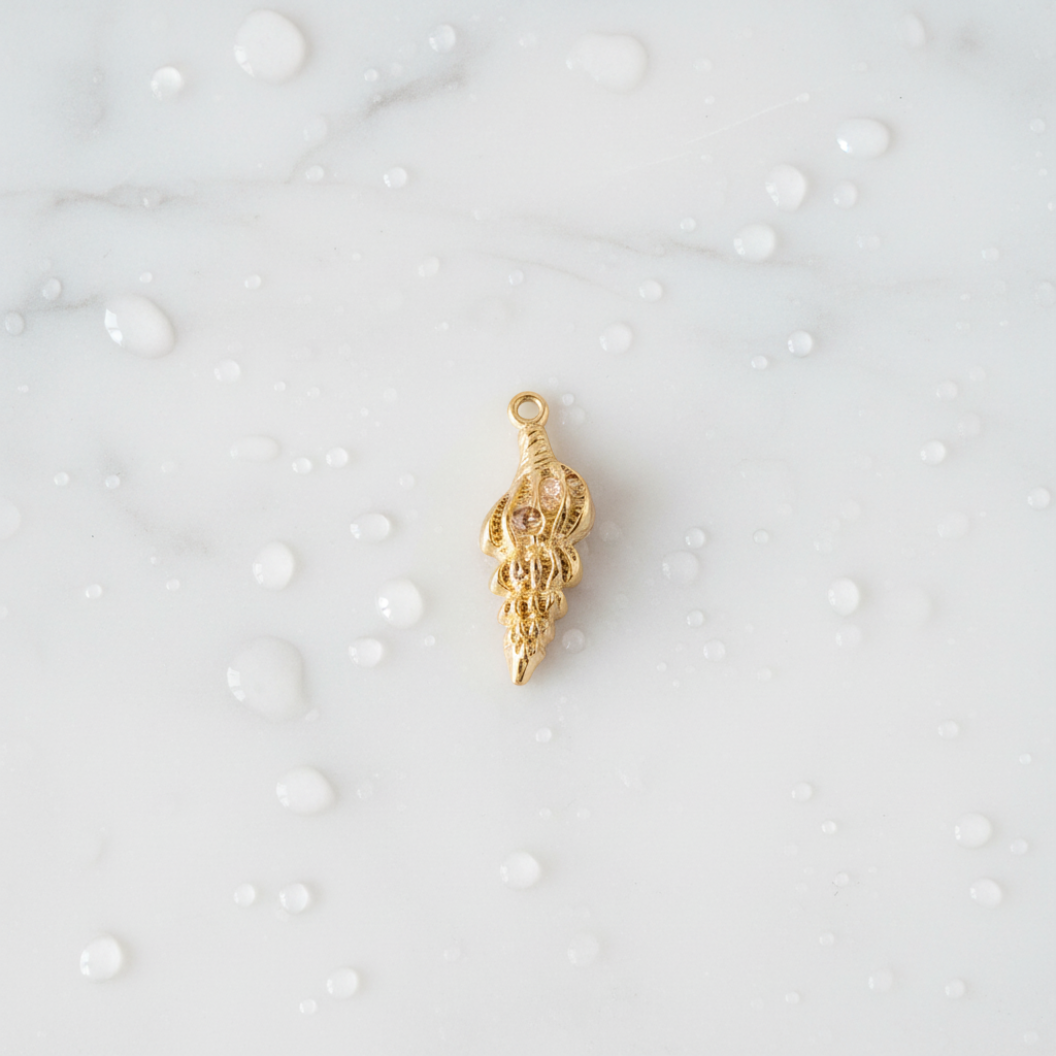Gold Ocean Whisper Seashell Charm | Waterproof Stainless Steel