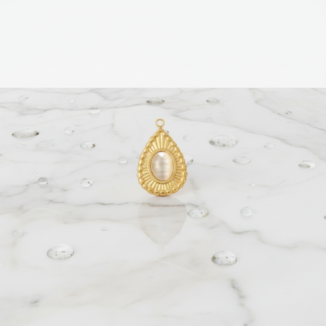 Inner Glow Teardrop Charm | Waterproof Stainless Steel