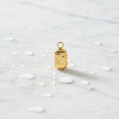 Gold Let's Travel Suitcase Charm | Waterproof Stainless Steel