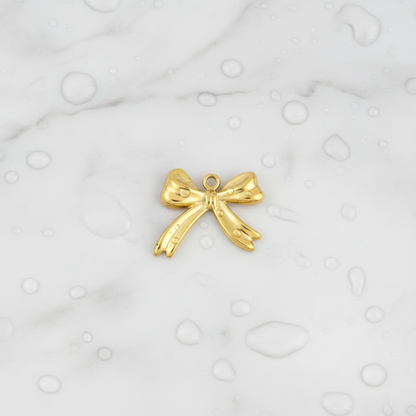 Gold Darling Bow Charm | Waterproof Stainless Steel