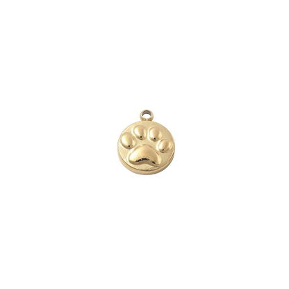 Gold Forever Paw Print Charm  on transparent background 