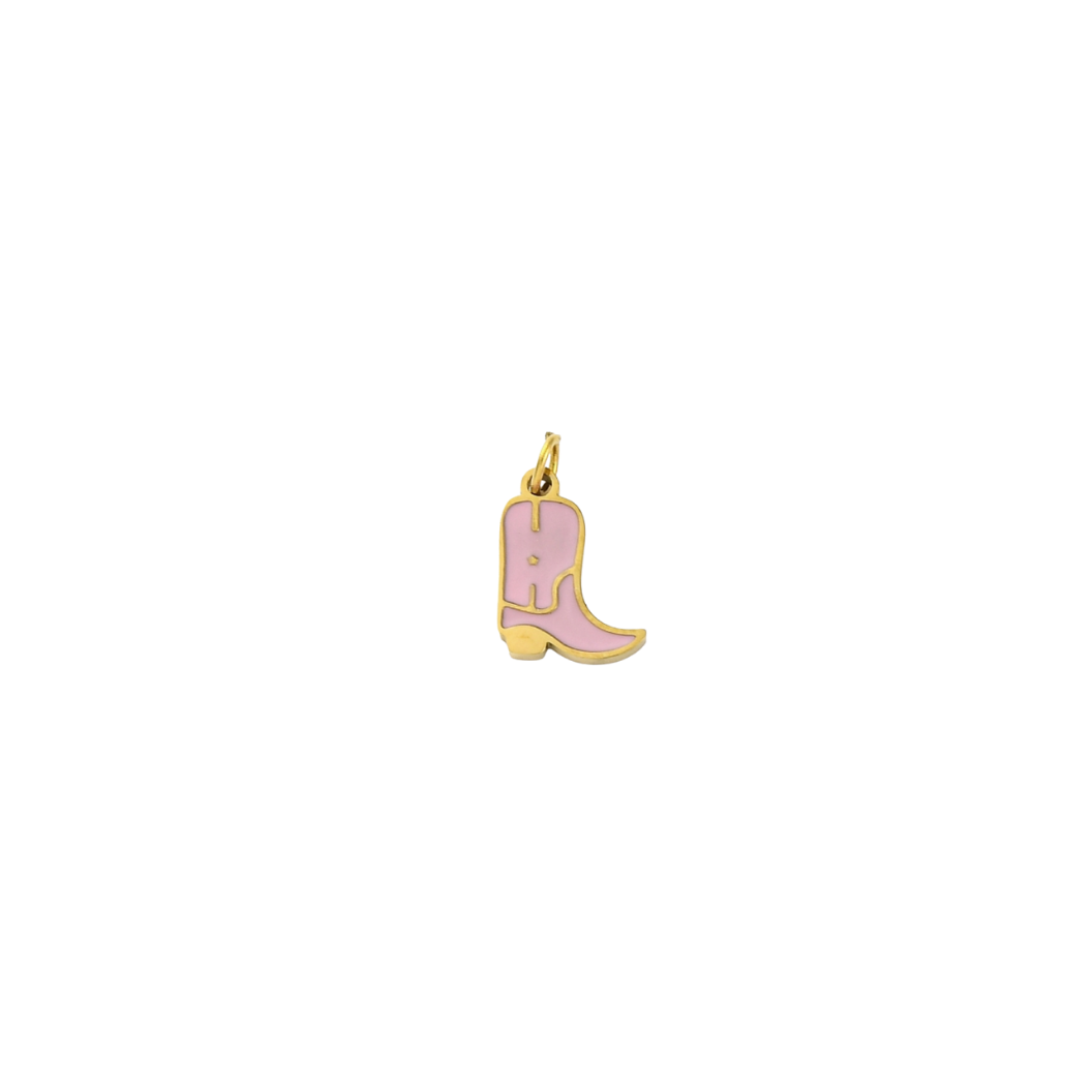 Gold Rose Cowboy Boot Charm on transparent 