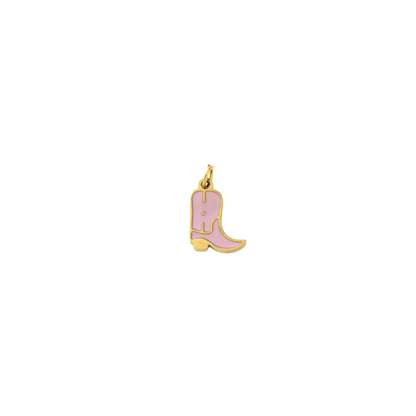 Gold Rose Cowboy Boot Charm on transparent 